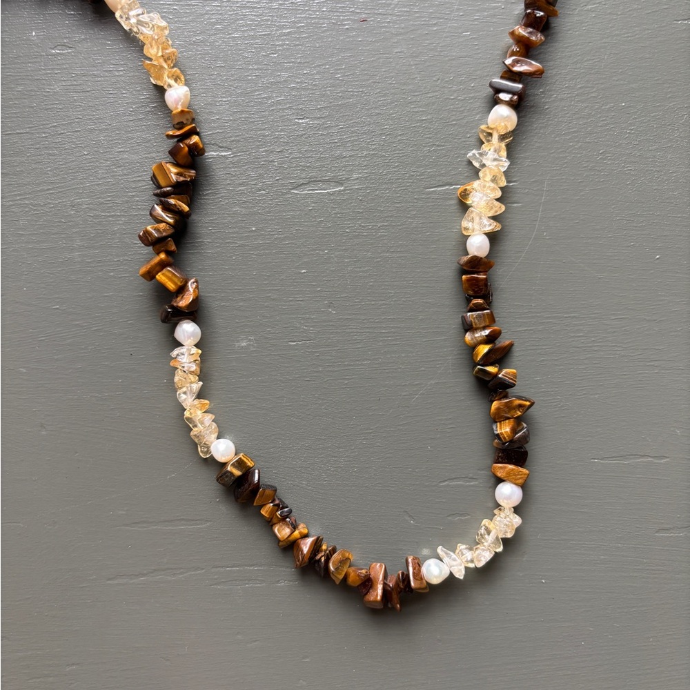 Tiger Eye Beaded Necklace from the 70s